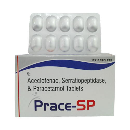 prace sp: Aceclofenac Paracetamol Serratiopeptidase Tablet uses