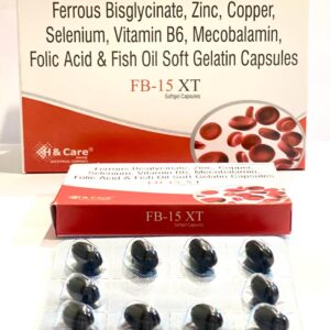 FB-15 XT: Ferrous Bisglycinate, Zinc, Copper,Selenium, Vitamin B6, Mecobalamin, Folic Acid, Fish oil soft gelatin capsules